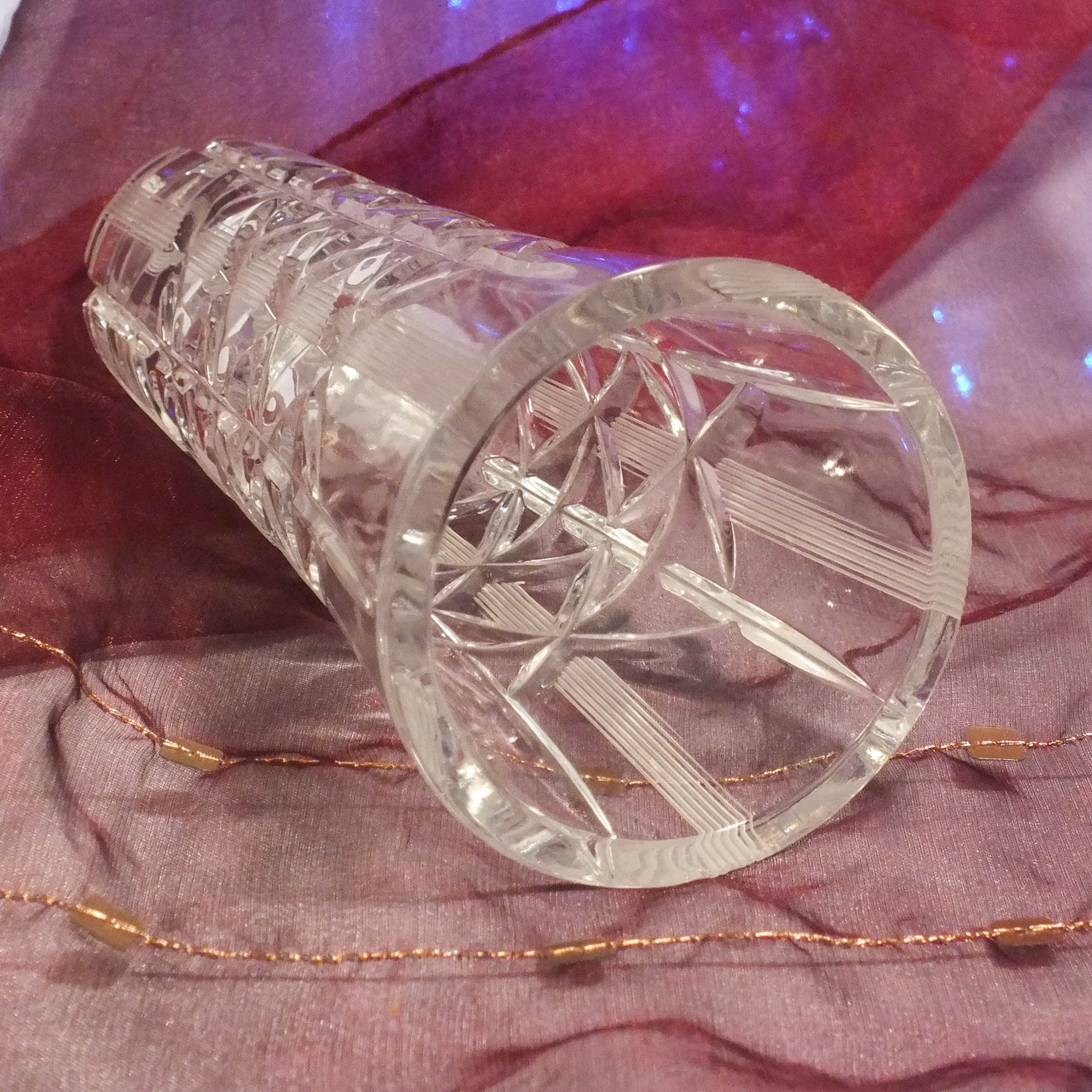 Crystal flower vase.Fluted vase.Small crystal vase.Bud Etsy