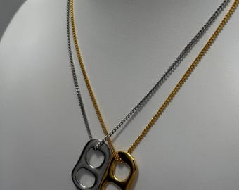 24-karaats vergulde Soda Tab-ketting goudzilver