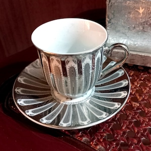 二人用コーヒーサービス「Tete-à-tete」Collection des Fleurs Fine Limoges 磁器 シルバーバスルーム シルバーウェディングギフト 新婚夫婦へのギフト
