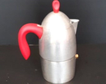 Guzzini Italian Coffee Machine  Italian Vintage Coffee Maker in Aluminum Large Old Collectible Coffee Maker Espresso Caffe