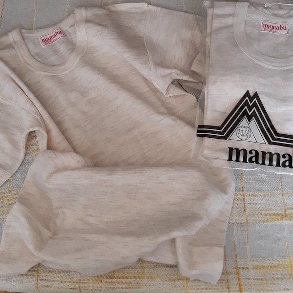 Nieuw merk "MAMABU" Heren ondershirt 20% wol 30 acrylvezel 50 polypropyleen vezel Maat 3 Vintage Italië 1980s Heren ondergoed Cadeau voor hem