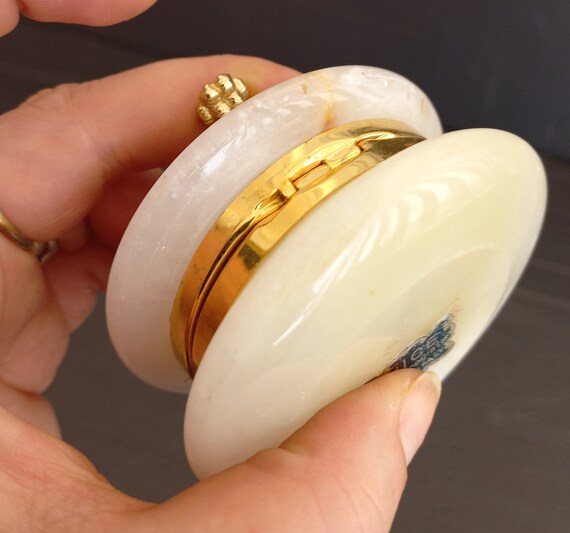 Antique Onyx Jewelry box Vintage Italy Onyx Brass bo… Gem