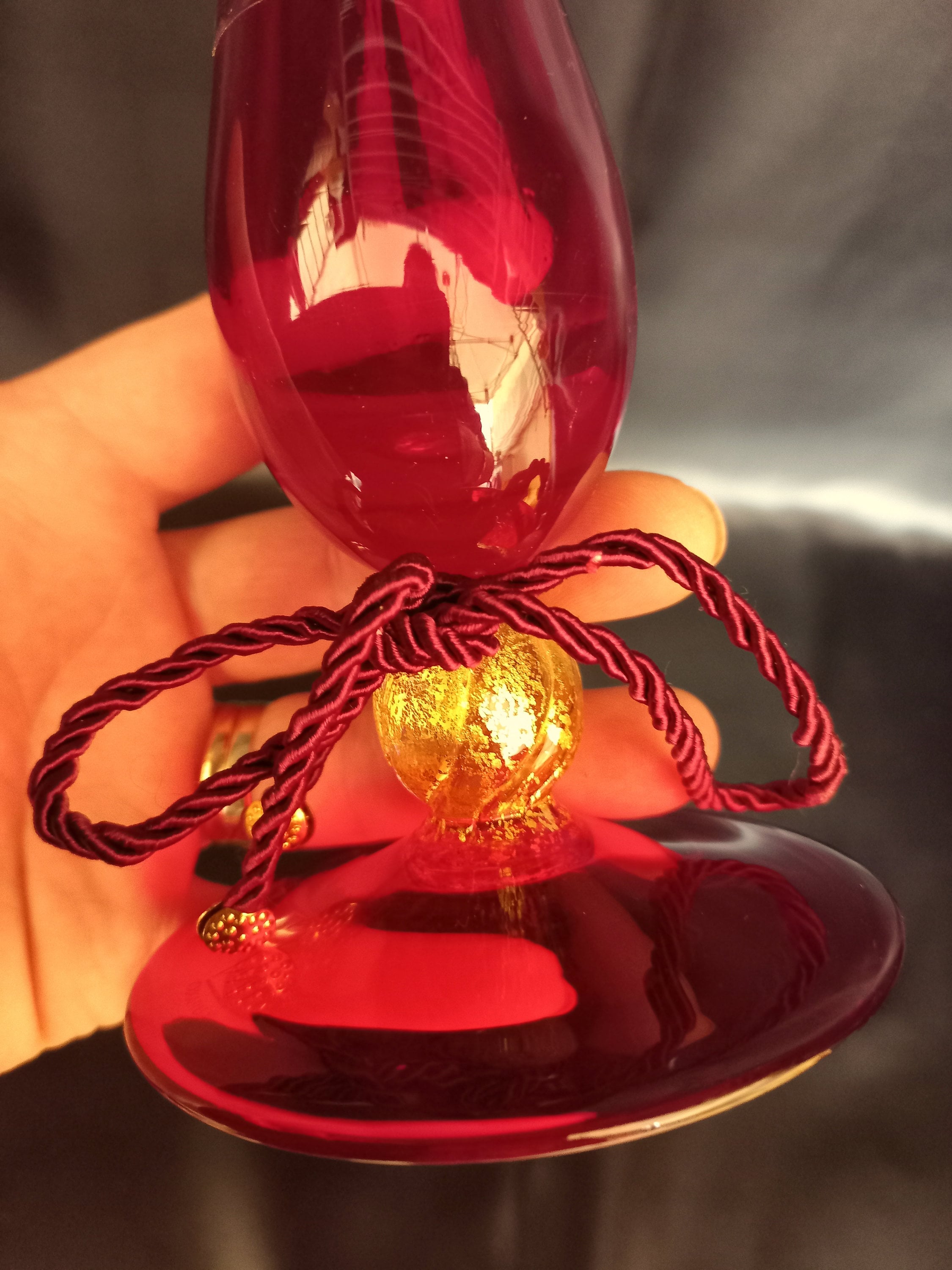 Nason&Moretti イタリア製 一輪挿し ムラーノガラス ガラス製花瓶 赤色