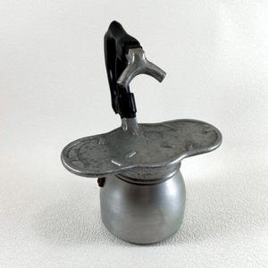 Very worn 2 cups Espresso coffee maker with 2 spouts Italian coffee maker in aluminum Vintage 80s Collectible coffee maker