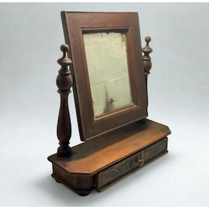 Italian Antiques 800 To be restored Swivel mirror Shelf with drawer Antique jewelry box Minimalist Wall mirror Freestanding mirror Swinging