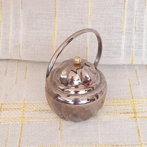 Silver Plated Sugar Bowl Vintage Italy Decorated Sugar Bowl Table Decorations Kitchen Tableware Collectible Kitchen Decorations