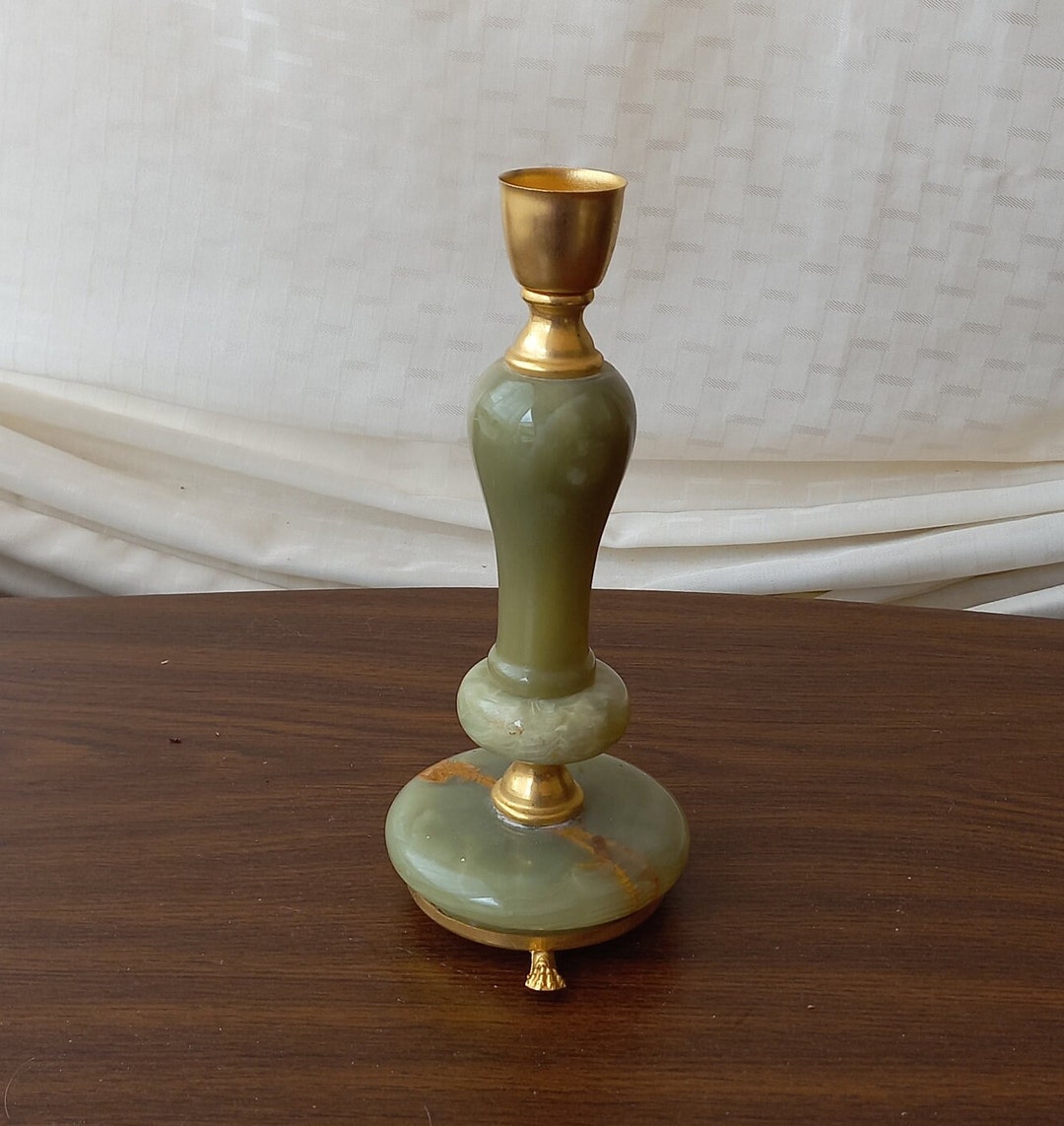 Spare Parts for Chandeliers and Table Lamps Lamp Base in Green Onyx and ...