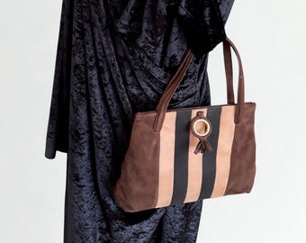 Vintage Italia Handbag Suede Ceremony bag With defect Women's accessories Made in Italy