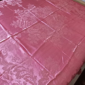 Brand new Precious Damask bed cover San Leucio Decorated Baroque style Pink-gold color Flower decorations Hand-knotted trimmings image 9