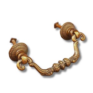 Italian Antiques Solid brass Drawer handles or knobs Originals 1950s Drawer knobs Pulls Restoration Antique furniture Home decor Wardrobes