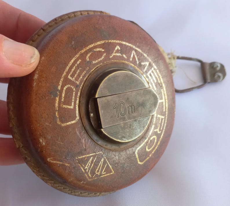 Antique Leather Decameter 10m Measuring Tape - Rare Woven Fabric Tape ...