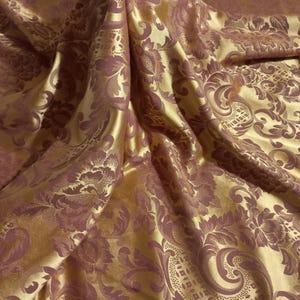 Large180x305cm Venetian Silk Fabric Antique rose-gold color Damask Italian Fabric Silk Panel Patchwork Fabric Fabric panel Damask silk panel