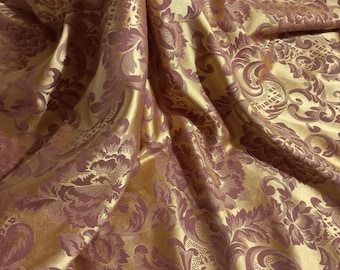 Large180x305cm Venetian Silk Fabric Antique rose-gold color Damask Italian Fabric Silk Panel Patchwork Fabric Fabric panel Damask silk panel