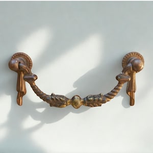 Vintage, Italian Brass, Drawer Handles – Antique Furniture, Hardware (8cm)