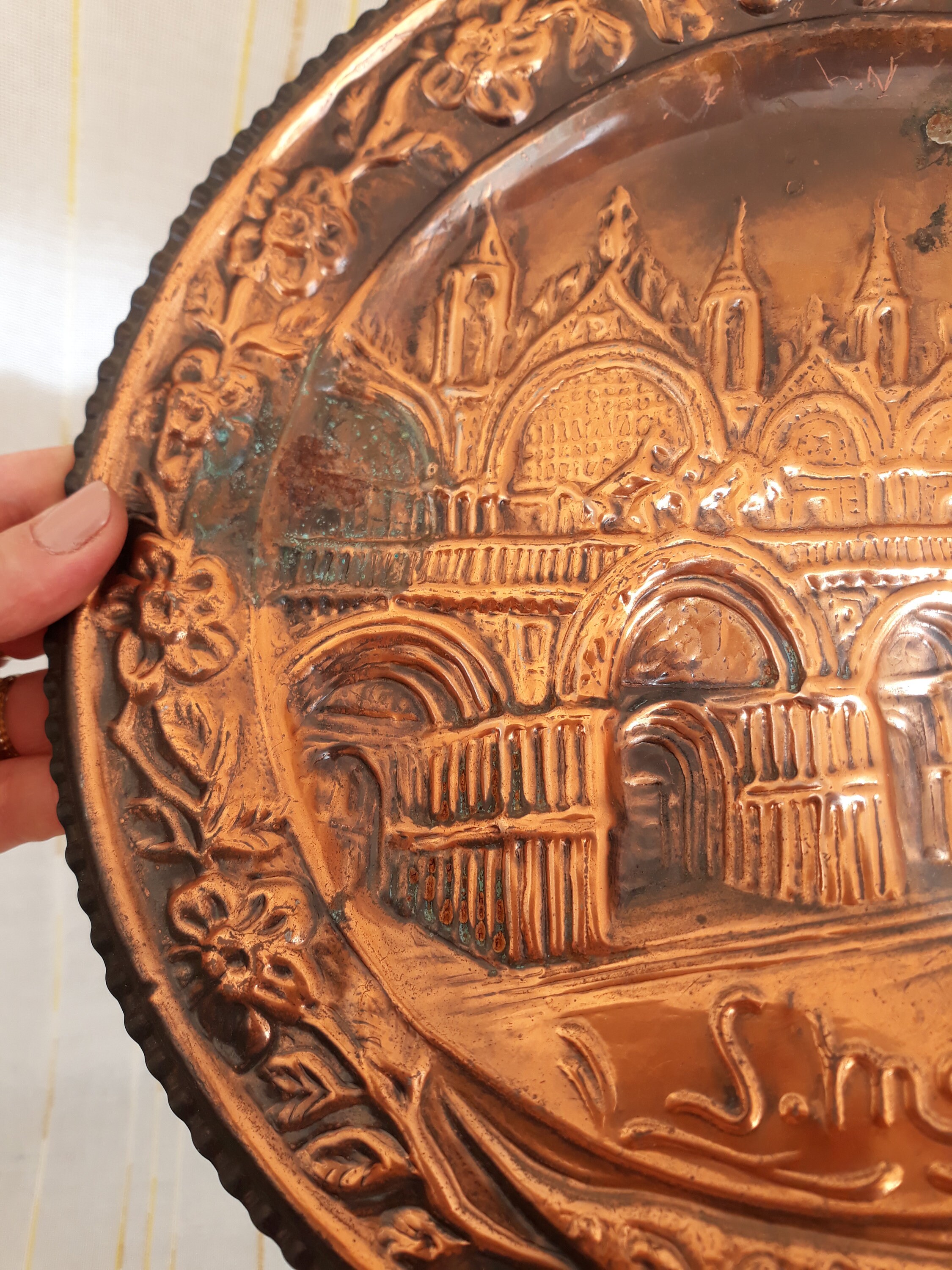 Vintage Italy Copper Plate Souvenir of Italy ponte Di -  Norway