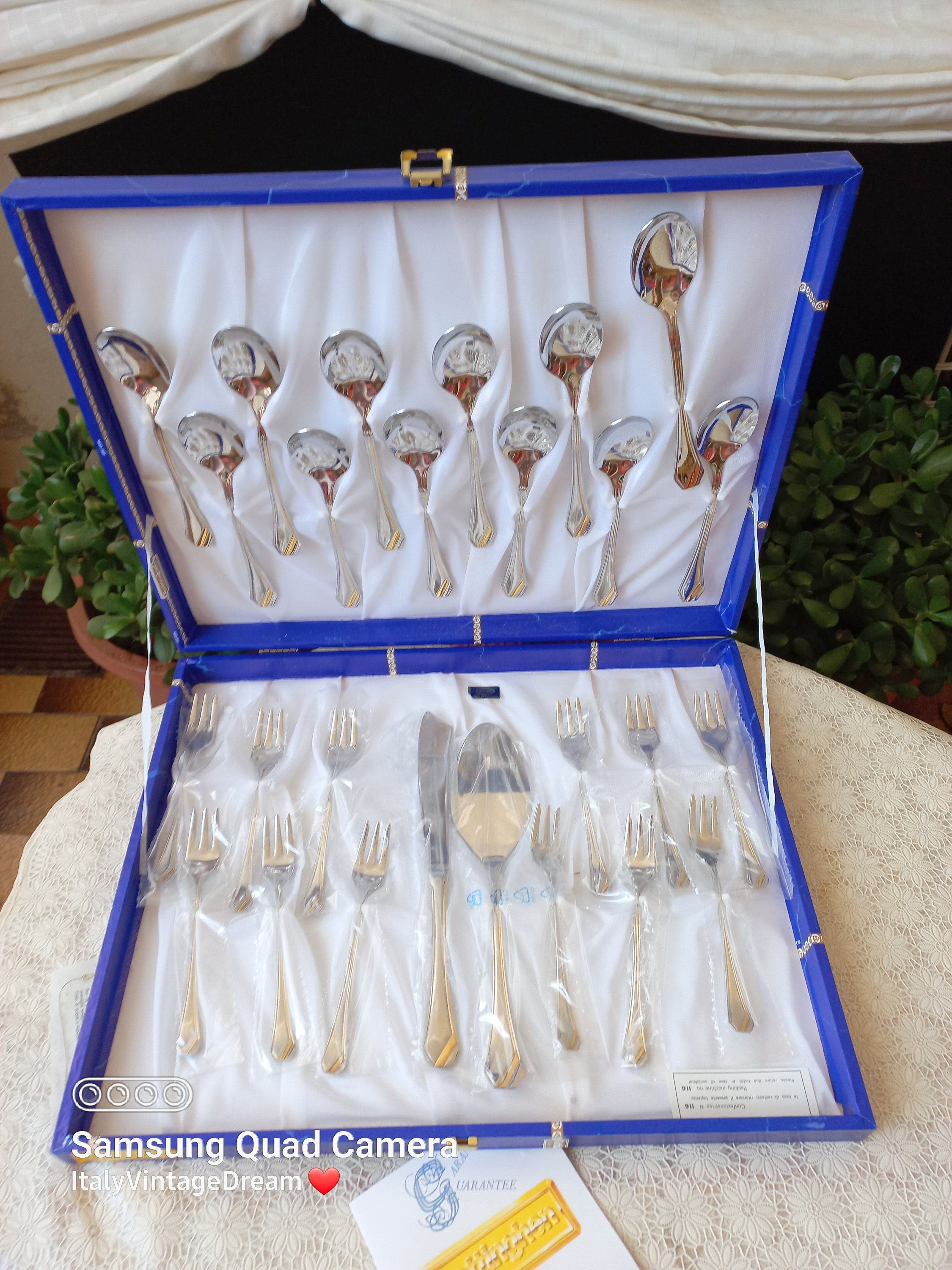 Gottinghen 18/10 Silverwear Set 124 Pc Plated 24k Gold
