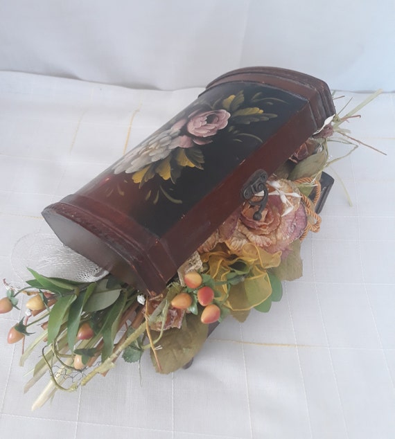 Rare Large wooden casket Handmade 1950s Wooden che