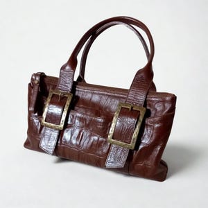 Brown leather bag "Pulicati" Made in Italy Brass buckle Genuine leather Gift for her