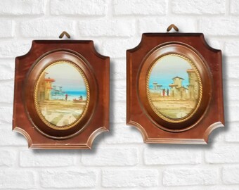 Grand Cadre Photo Victorien En Laiton - Verre Bombé - Style Vintage Italien - Déco Ancienne