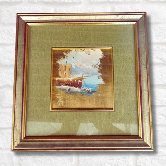 クロモリトグラフ 金箔画 アンティーク