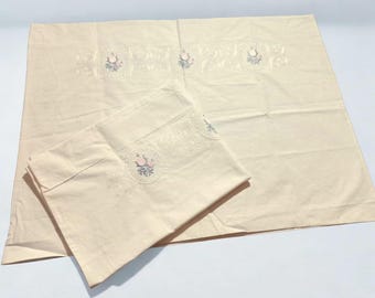 Pair of Huge Pillowcases 82x60 cm Handmade Button Closure Bean Bag Cushion Cover White cotton pillowcases Vintage linen Antique embroideries