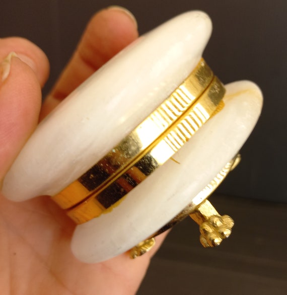 Antique Onyx Jewelry box Vintage Italy Onyx Brass bo… Gem