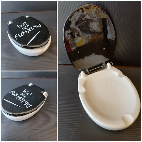 Geschenk für ihn TOILETTE FÜR RAUCHER Lustiges Geschenk Keramik Aschenbecher  italienische Handwerkskunst Schreibtisch Möbel Vintage Aschenbecher -  .de