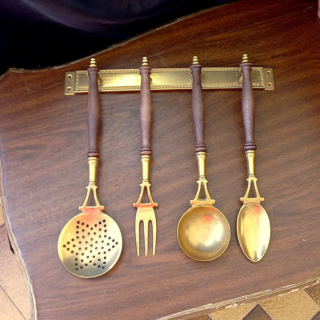 Antique Vintage Kitchen Utensils 1940s Set of Brass Ladles Antique ...