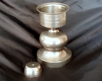 Italian Antiques Pewter candle holder with wick Vintage Italy 1940s Vintage candlestick Home decorations