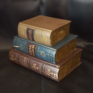 Old Wooden Jewelry Box Handmade Jewelry Box Book Wooden Jewelry Cabinet with 3 Drawers Antique Bookcase Mother&#39;s Day Gift Hidden Jewelry Box
