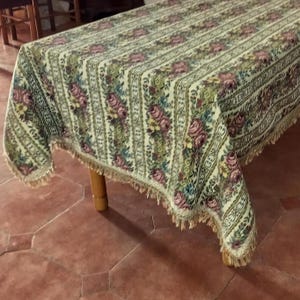 Alte Tischdecke Antiker italienischer Brokat Vintage Tischdecke Vintage Tischdeko Italienisches Antik-Set Vintage Tischdecken