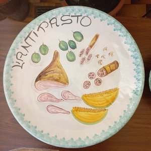 Raro Muy grande El aperitivo italiano Juego Plato redondo Plato ovalado Mayólica antigua Plato colgante Pintado a mano Decoración del hogar Para colgar en la pared