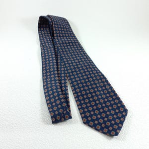 Blue Tie "Milano" Made in Italy Silk effect Office tie Gift for dad Husband gift Christmas gift Italian fashion accessories Vintage 80s