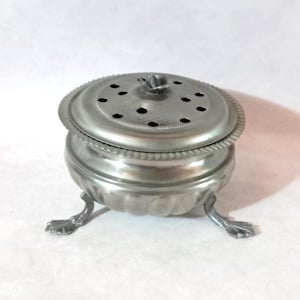 Quemador de incienso antiguo de peltre italiano vintage, difusor de perfume vintage, decoración para el hogar, coleccionable, regalo de Navidad.