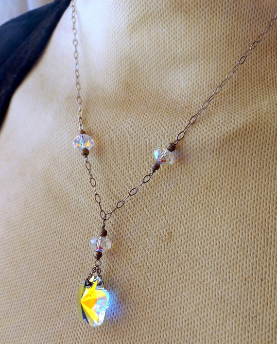 Simple necklace in solid 925 silver Swarovski typ… - image 6