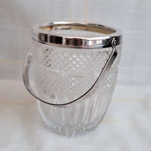 Vintage Germany Wine Cellar Crystal Ice Bucket, Mid Century, Vintage Bar Accessories,Wine Cooling,Ice Rack Bar Cart Accessories Gift for Him