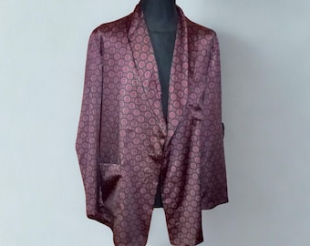 Giacca da smoking vintage Lord Albert - Taglia 50 IT (M/L) Motivo jacquard geometrico - Made in Italy Giacca da lounge di lusso anni '70
