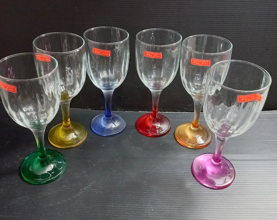 Alfa Line Glassware Made in Italy Wine Glasses Arlecchino Model Colored  Glassware Service Vintage Tableware Italian Glassware Wedding Gift -   Israel