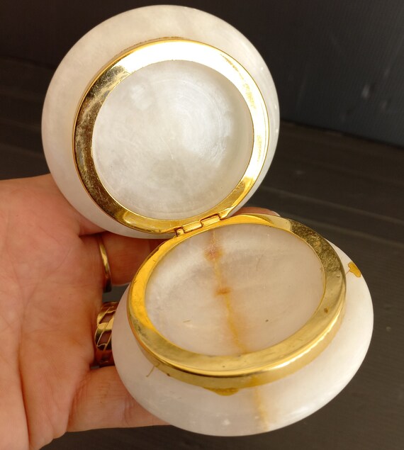 Antique Onyx Jewelry box Vintage Italy Onyx Brass bo… Gem