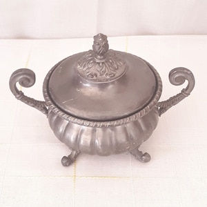 Large Pewter Bowl Chocolates Holder Pewter Sugar Bowl Vintage Furniture Home Decorations Kitchen Decorations Vintage Italy