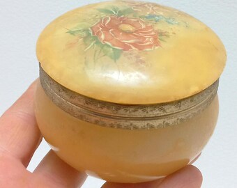 希少なアンティークオニキスジュエリーボックス ヴィンテージ