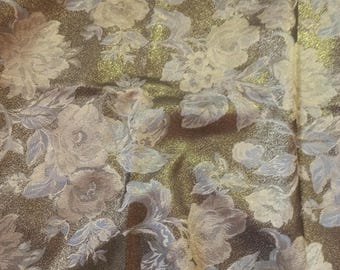 Large 142x245 cm Venetian Silk Fabric Gold Damask Italian Fabric Silk Panel Patchwork Fabric Fabric panel with gold laminated thread