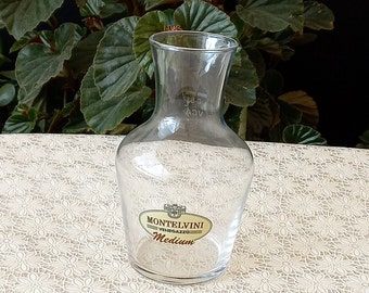 Vintage Italy "Montelvini Venegazzù" Glass wine pitcher Half liter decanter Serving wine Bar furniture Restaurant Farmhouse Wine bottle