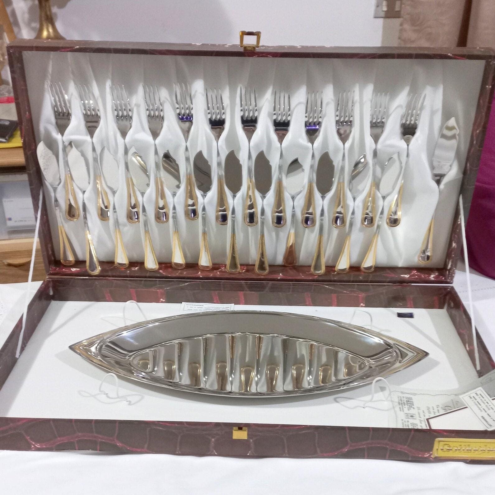 Gottinghen 26-piece Fish Cutlery Set – 18/10 Steel, 24k Gold