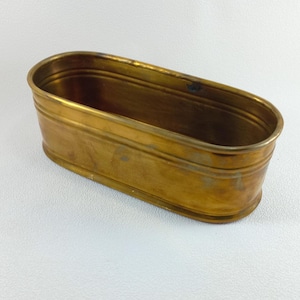 Heavy Brass Oval Planter Brass bowl Brass bowls Hand Chiseled Decorated Flower pots Under plant Brass planter Rustic decor Italian brass