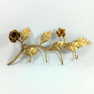 Wrought iron hooks Hand Made Cast Iron Wrought Iron Flowers Wall Decor Wall Decor Hooks to hang on the wall 1950s Coat hanger Brass hook