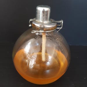Rare 19th Century Oil Lamp Collectible Italian Antiques Antique Glass Bubble Home Decor Rustic Farmhouse Desk Vintage Table Lamp