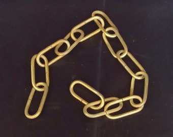 Brass chain 12 rings Heavy brass chain Antique pendant chandelier Spare part Pendant lamp Vintage Italy chandelier assembly line