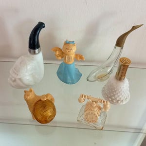 Rare Avon Old Empty Avon Perfume Bottles Collectible Cat Pipe Fish Bell French Perfume Vintage 70s Collectible Perfumes Vintage Perfumes