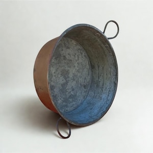 Antique Copper Cauldron Handmade Antique Copper Pot Old Italian Kitchen Cooking Pot Rustic Decor Countryside Restaurant Plant Pot Antique